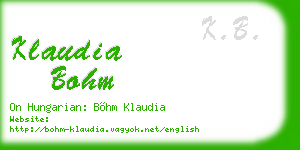 klaudia bohm business card