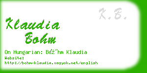 klaudia bohm business card